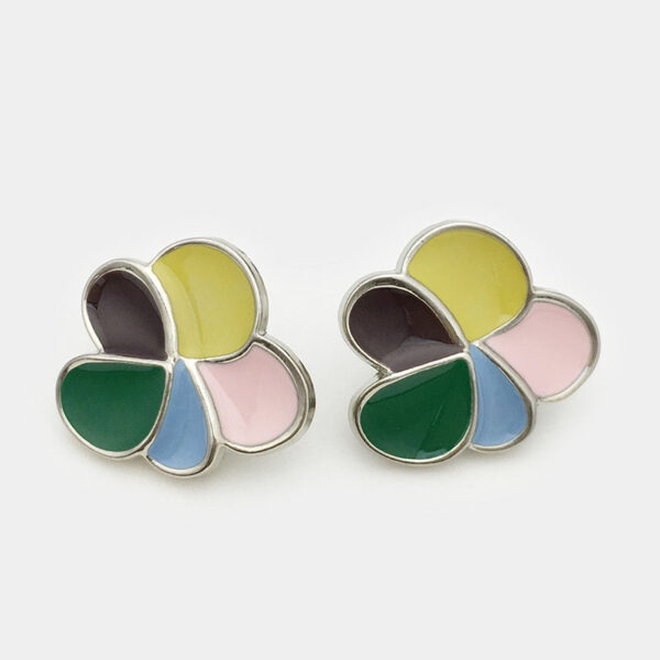 17.5/22.5mm Irregular Colorful Flower Metal Buttons 12pcs - Image 5