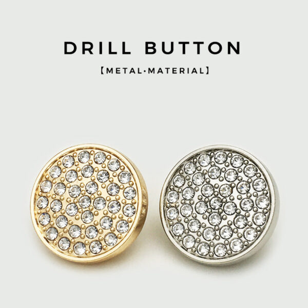 10-25mm Gold Silver Metal Classic Diamond Coat Buttons 20pcs - Image 2