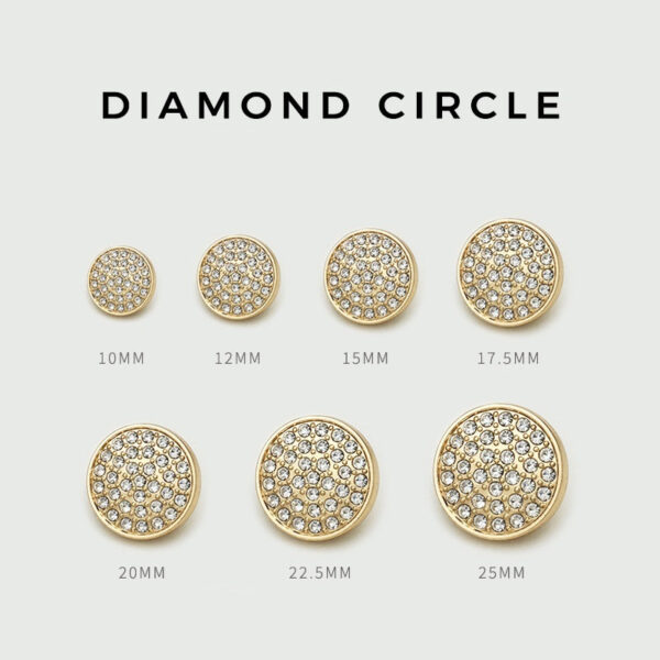 10-25mm Gold Silver Metal Classic Diamond Coat Buttons 20pcs - Image 3
