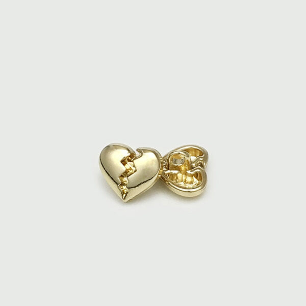 11mm Gold & Silver Heart-Shaped Metal Shirt Buttons with Shank 30pcs - Image 3
