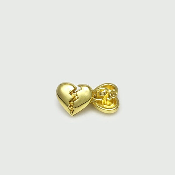 11mm Gold & Silver Heart-Shaped Metal Shirt Buttons with Shank 30pcs - Image 4