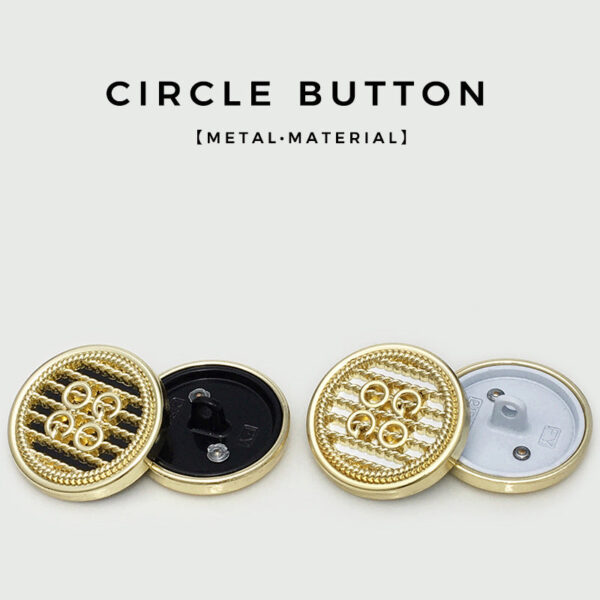 17.5/20/22.5mm Gold Double Circle Metal Buttons 20pcs - Image 3