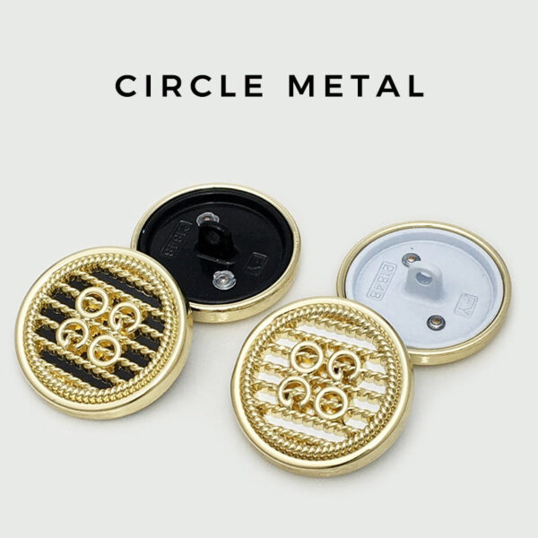 17.5/20/22.5mm Gold Double Circle Metal Buttons 20pcs - Image 2