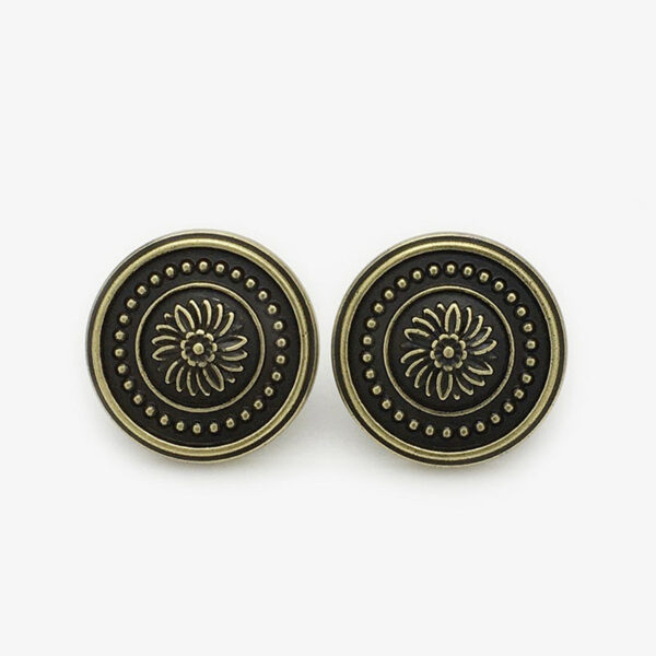 15-22.5mm Vintage Daisy Flower Metal Buttons Ancient Gold Finish 20pcs - Image 4