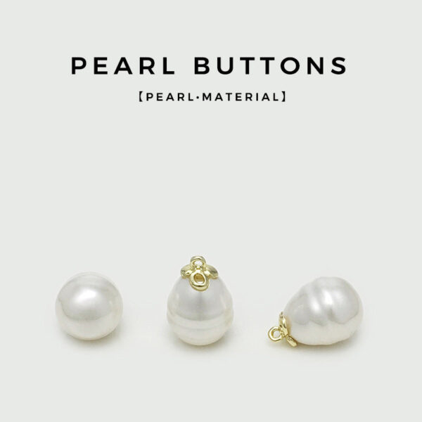 12/14mm White Irregular Pearl Sewing Buttons with Shank 12PCS - Image 2