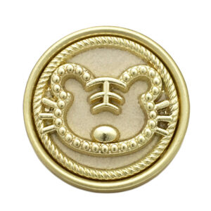 25mm Round Velvet Metal Cartoon Tiger Buttons 10pcs