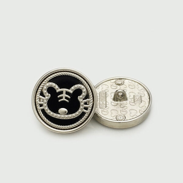25mm Round Velvet Metal Cartoon Tiger Buttons 10pcs - Image 5