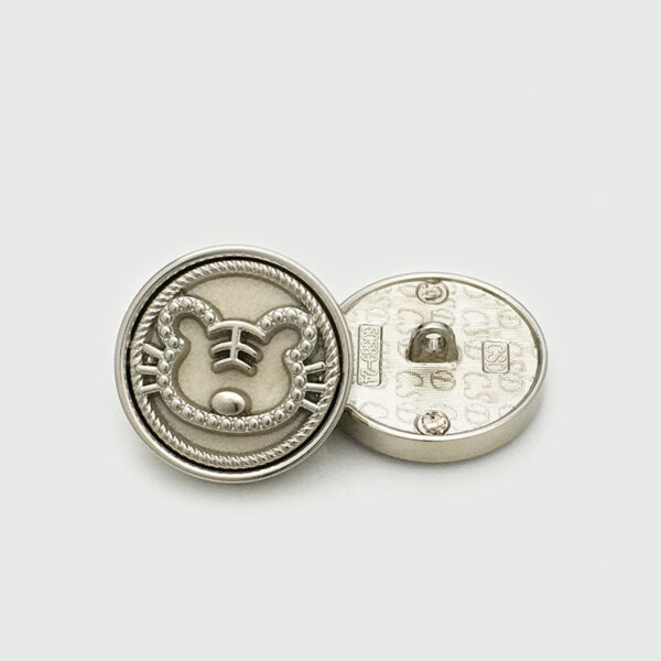 25mm Round Velvet Metal Cartoon Tiger Buttons 10pcs - Image 4