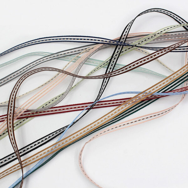 6mm Striped Mesh Ribbon Set 14 Colors Set 10 Yards per Roll - Image 3
