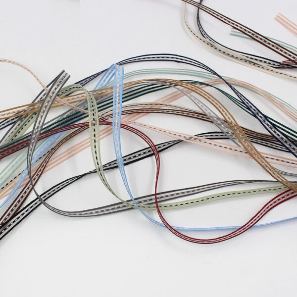 6mm Striped Mesh Ribbon Set 14 Colors Set 10 Yards per Roll - Image 4
