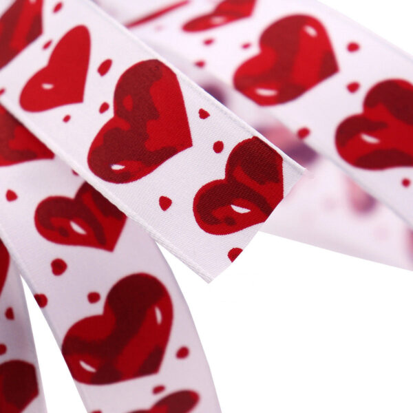 10mm/16mm/25mm XOXO Red Lips Heart Hot Stamping Ribbon 8 Pack - Image 5