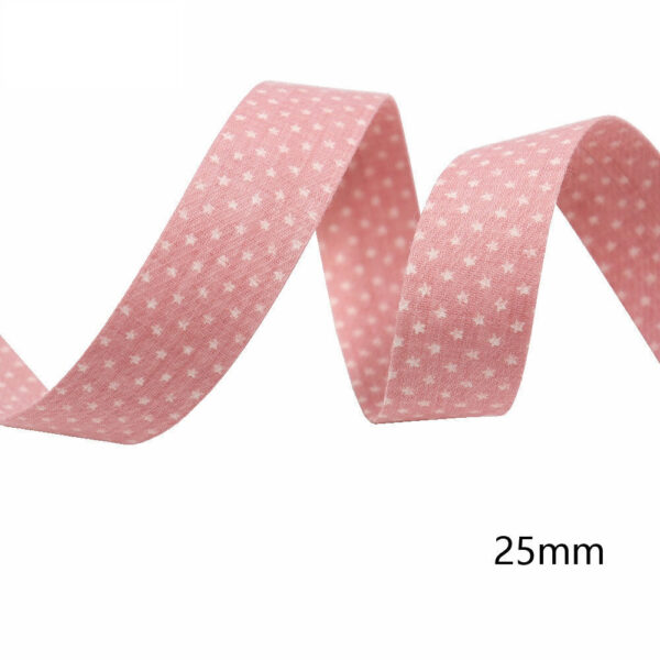 10/25/38mm Star-Printed Fabric Ribbon 8 Colors Set - Image 4