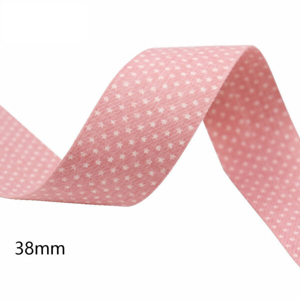 10/25/38mm Star-Printed Fabric Ribbon 8 Colors Set - Image 5
