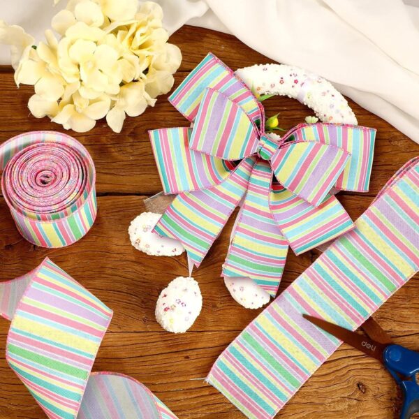Easter Imitation Hemp Wire Edge Ribbon 2 Rolls Set - Image 3