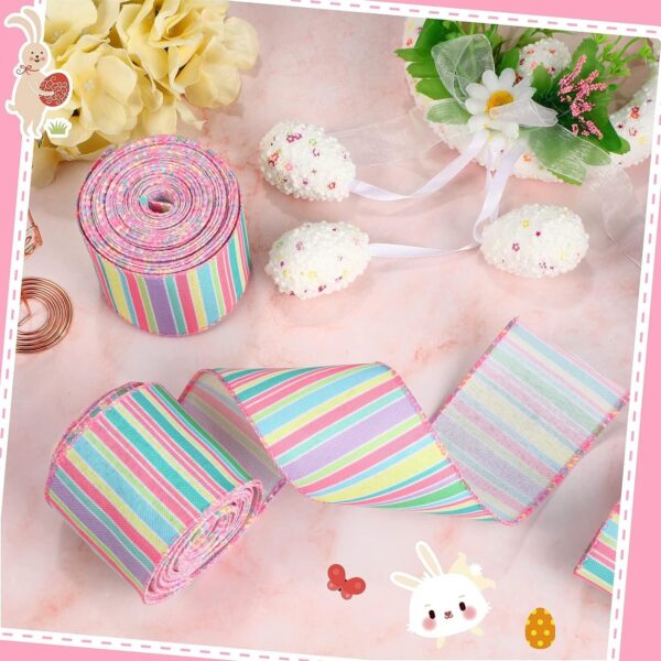 Easter Imitation Hemp Wire Edge Ribbon 2 Rolls Set - Image 4