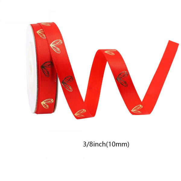 10mm Heart-Shaped Gold Foil Ribbon 5-Color Set - Image 5