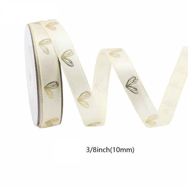 10mm Heart-Shaped Gold Foil Ribbon 5-Color Set - Image 8