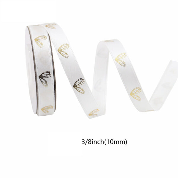 10mm Heart-Shaped Gold Foil Ribbon 5-Color Set - Image 6