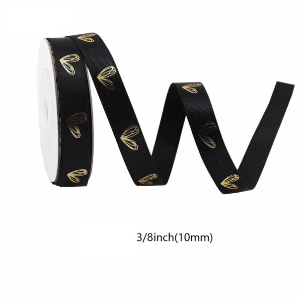 10mm Heart-Shaped Gold Foil Ribbon 5-Color Set - Image 9