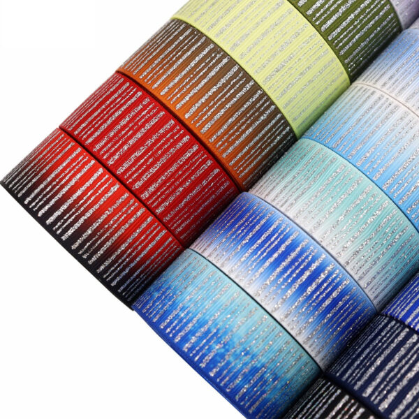 25mm Sparkling Vertical Striped Silver Ribbon with Foil 28 Colors - Image 9