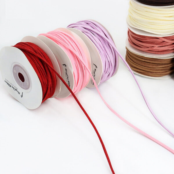 3mm Suede Leather Cord Fine Ribbon for DIY Projects 24 Color Pack - Image 3