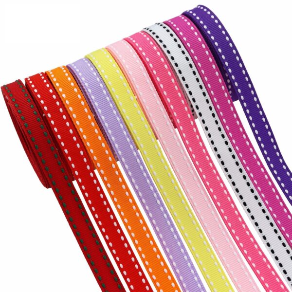 10mm Striped Ribbon Set 20 Colors (5 Yards per color) - Image 3