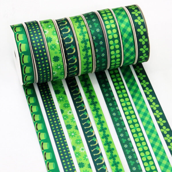 10mm Green Four-Leaf Clover Ribbon for St. Patrick's Day 18 Pack - Image 2