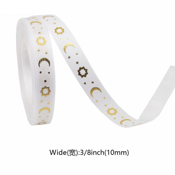 10mm Star and Moon Gold Ribbon 35 Yards 7 Color Pack - Image 5