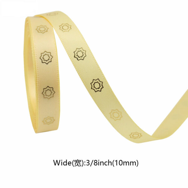 10mm Star and Moon Gold Ribbon 35 Yards 7 Color Pack - Image 7