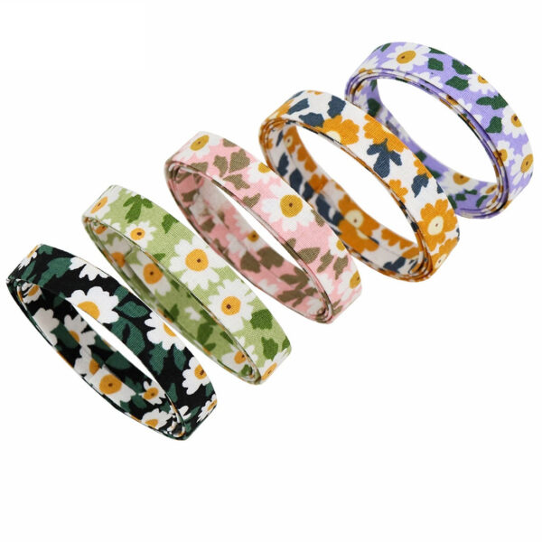 10mm Sunflower Ribbon for Handmade Hair Clips 5 Colors Pack 25 Yards - Image 2