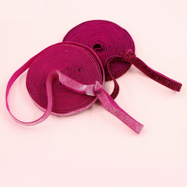 10mm Stretchy Ribbon with Plush Glitter 9 Colors Set - Image 4