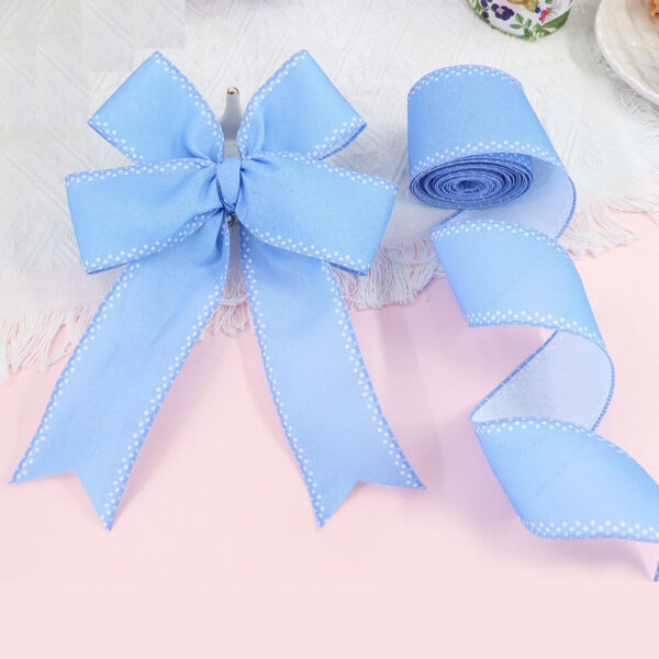 6 Rolls 2.5"×5 Yard Wired Edge Summer Flowers Ribbons for Wreath Bow - Image 4