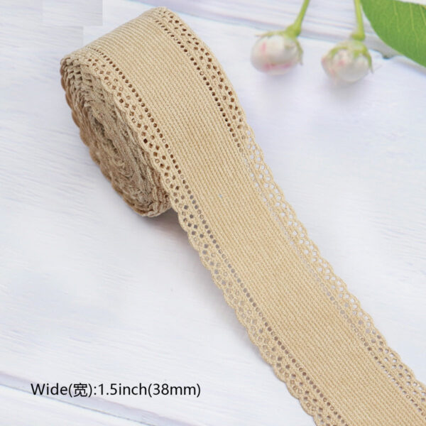 1.5 Inch Velvet Ribbon with Lace Edge 12 Colors Set - Image 3