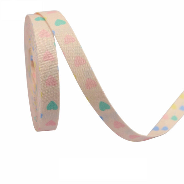 10/16/25/38mm Heart-Shaped Fabric Ribbon 7 Color Set - Image 4