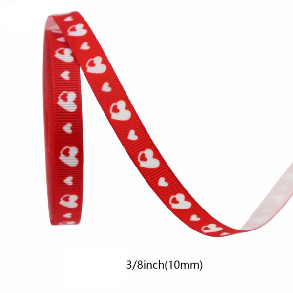10mm Heart-Patterned Wedding and Proposal Ribbed Ribbon 18 Colors - Image 5