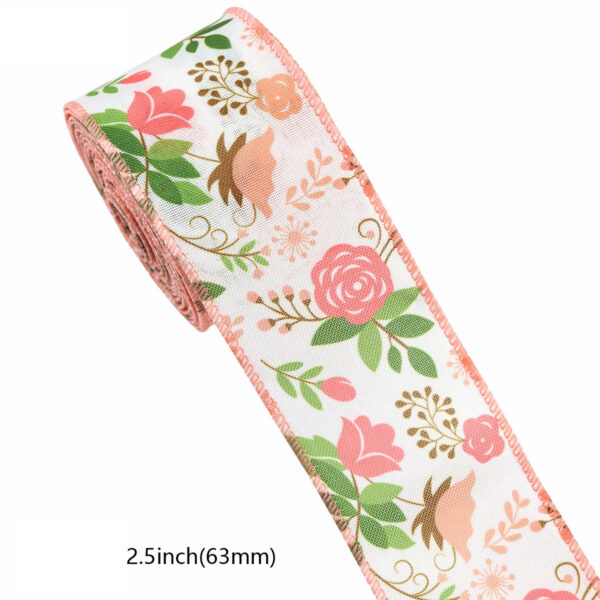 63mm Spring Flower Wire Edge Crochet Ribbon 5 Yards per Roll - Image 2