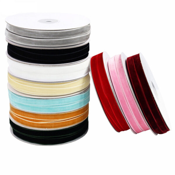 3/8" 10MM Wide Single-Sided Velvet Ribbon - 50 Yards - Image 2