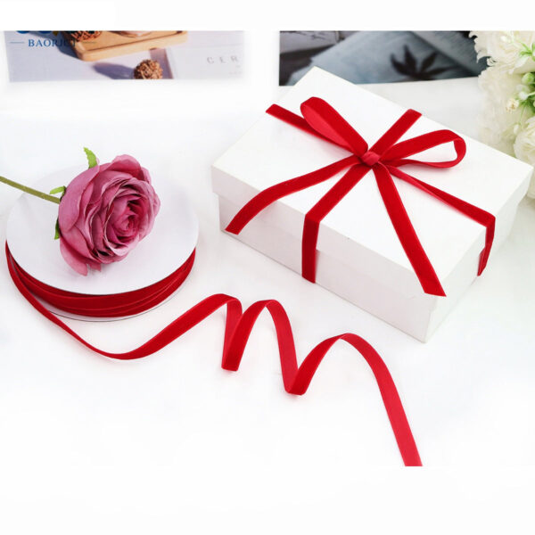 3/8" 10MM Wide Single-Sided Velvet Ribbon - 50 Yards - Image 3