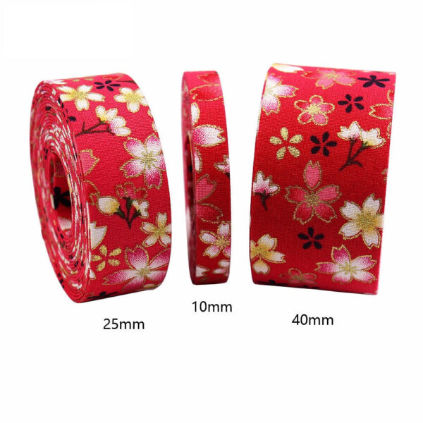 10mm/25mm/40mm Japanese Style Sakura Water Ripple Ribbon 8 Pack - Image 4