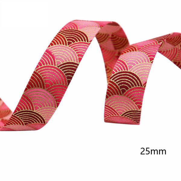 10mm/25mm/40mm Japanese Style Sakura Water Ripple Ribbon 8 Pack - Image 5
