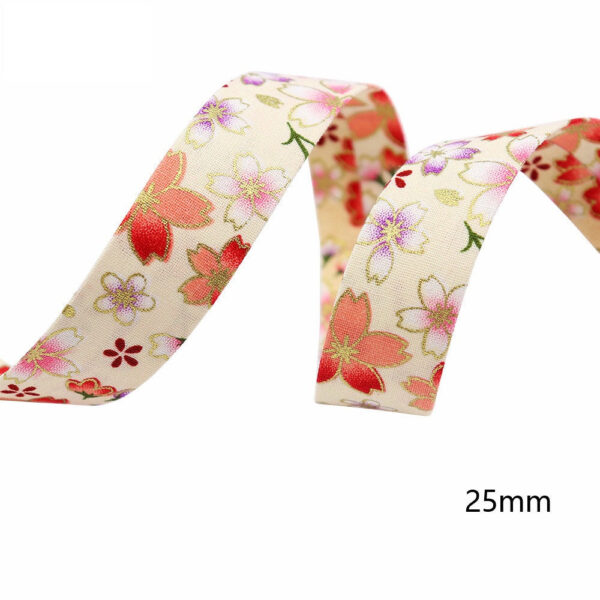 10mm/25mm/40mm Japanese Style Sakura Water Ripple Ribbon 8 Pack - Image 8