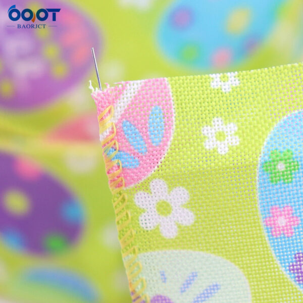 2/2.5 Inch Easter Hem Wire Edge Colorful Eggs Bunnies Carrots Ribbon 4 Pack - Image 3