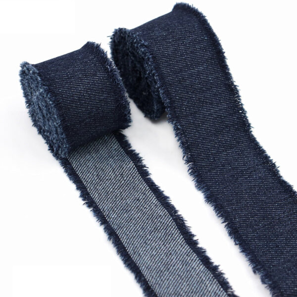 3/4/5cm Light and Dark Denim Ribbons 9 Pack - Image 6