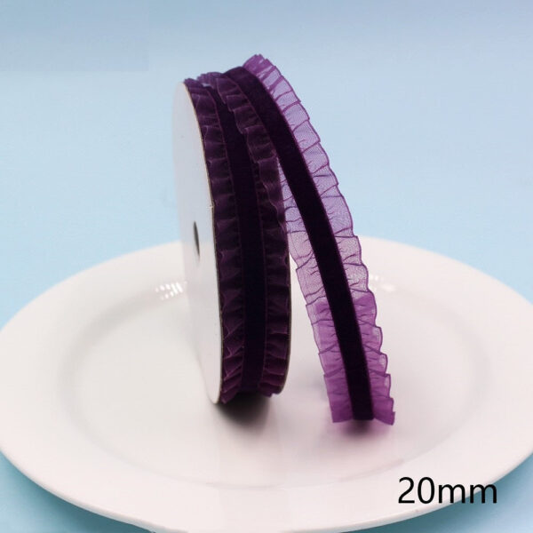 20mm Colorful Lace Edge Elastic Ribbon 10 Yards Per Roll - Image 11