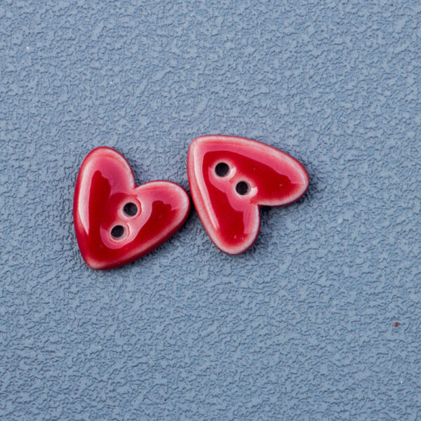 20mm Tiny Heart-Shaped 2-Hole Ceramic Buttons for Handmade DIY Jewelry 10pcs - Image 4