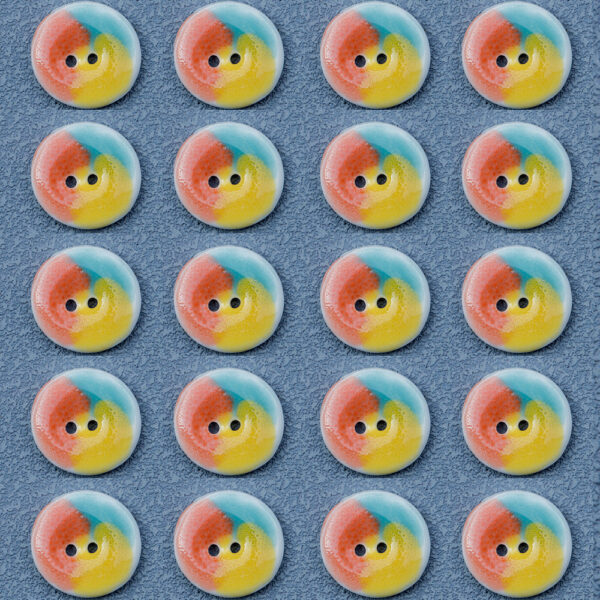 16mm Red Yellow Blue Round 2 Hole Ceramic Buttons for DIY Bracelets 10pcs - Image 2