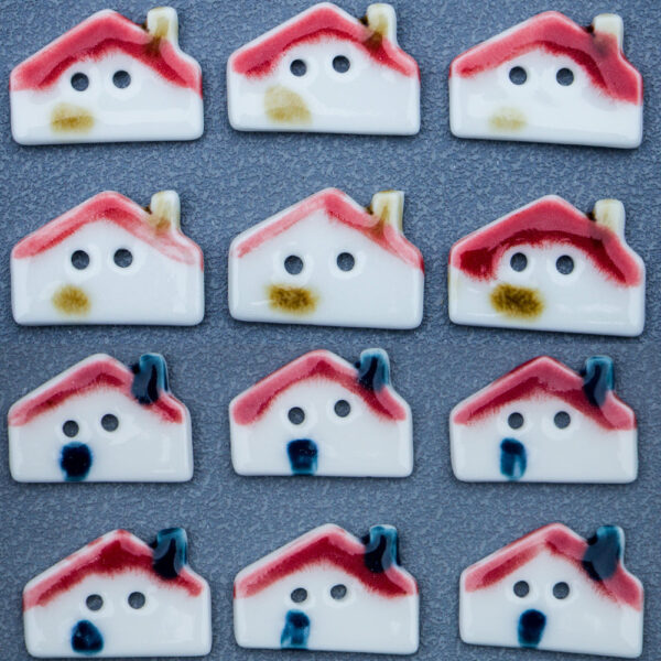 27x18mm Chimney House 2 Hole Ceramic Buttons for DIY Handmade Jewelry 10pcs - Image 4
