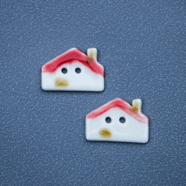 27x18mm Chimney House 2 Hole Ceramic Buttons for DIY Handmade Jewelry 10pcs - Image 5
