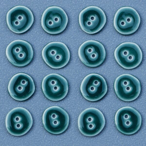20mm Dark Green Irregular Round 2-Hole Ceramic Buttons for DIY Handmade Jewelry 10pcs
