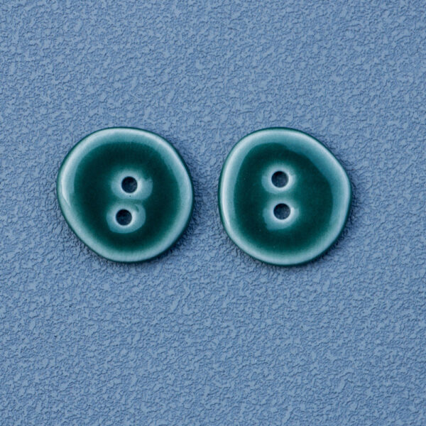 20mm Dark Green Irregular Round 2-Hole Ceramic Buttons for DIY Handmade Jewelry 10pcs - Image 3